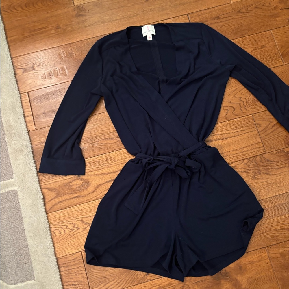 Navy Petite size Julie brown romper